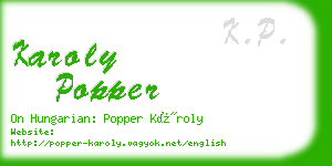 karoly popper business card
